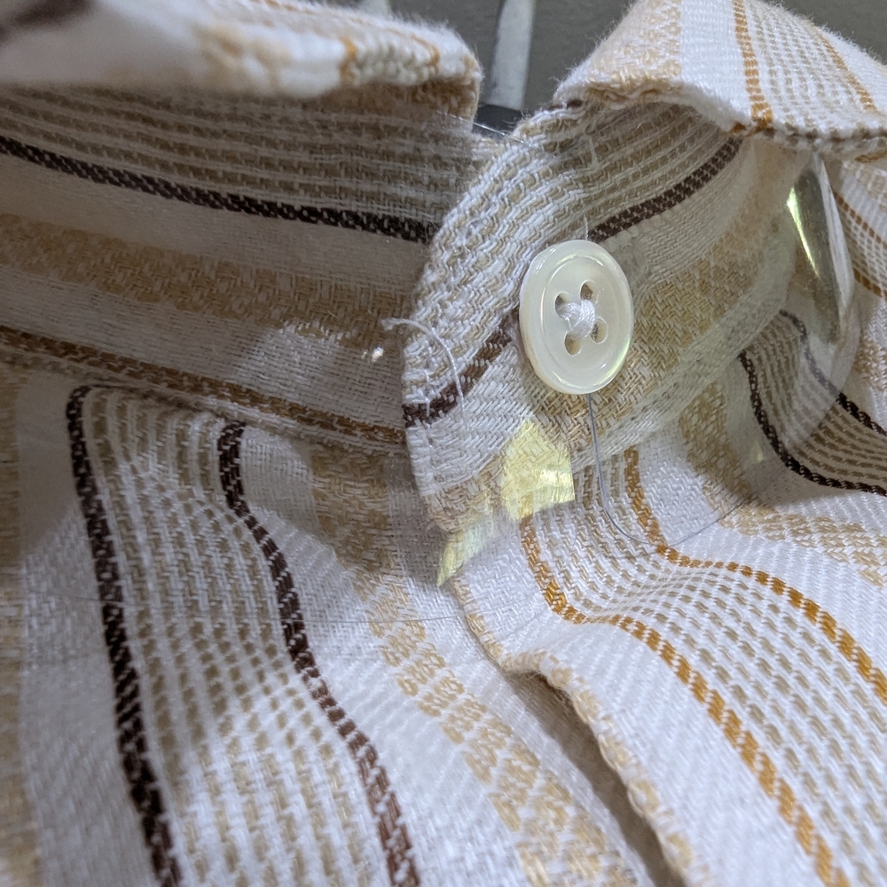 New! Stitch Note Dyed Yarn Striped Shirt - Picture 11 of 15